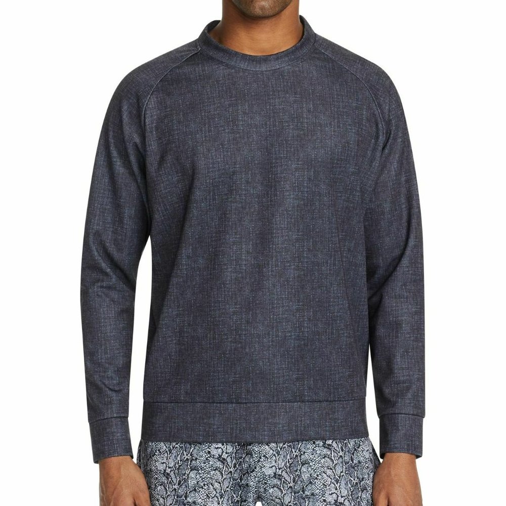 Tallia Men's Sweatshirt Black Mock-Neck Stretch PO